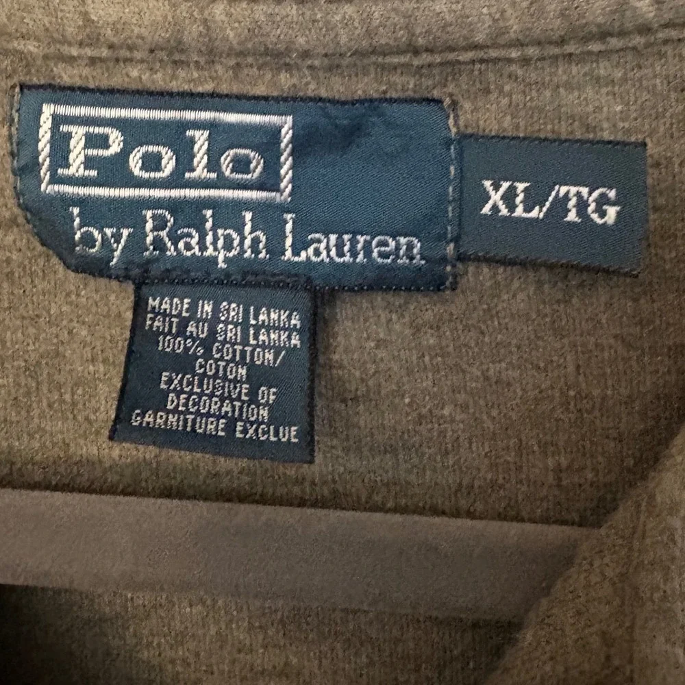 Polo Ralph Lauren Mens XL Quarter Zip Pullover Taupe Brown 100% Cotton Sweater